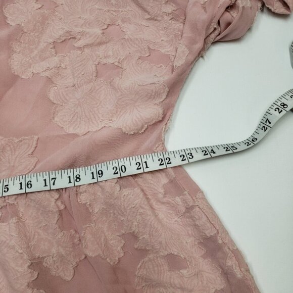 Aritzia Wilfred Pink Sheer Floral Distressed Blouse Peplum Augustine Size Large - Picture 12 of 15